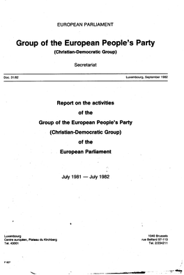 Group of the European People's Party (Ghristian-Democratic Group)