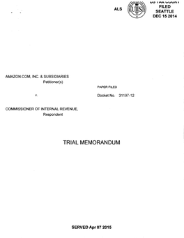 IRS Trial Memorandum