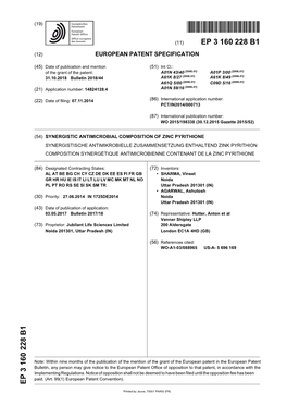 Synergistic Antimicrobial Composition of Zinc Pyrithione