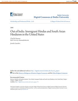 Immigrant Hindus and South Asian Hinduism in the United States Chad M