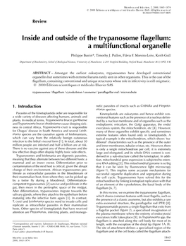 Inside and Outside of the Trypanosome Flagellum