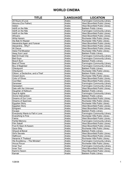 Master World Cinema Spreadsheet No Id#'S