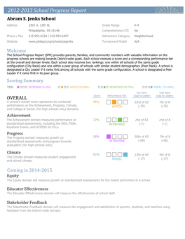 2012-2013 School Progress Report Abram S