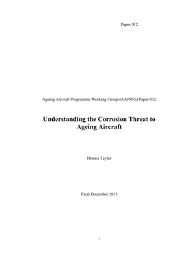 Understanding the Corrosion Threat to Ageing Aircraft