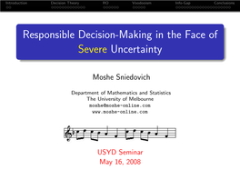 Responsible Decision-Making in the Face of Severe Uncertainty