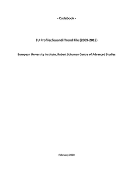EU Profiler-Euandi Trendfile Codebook