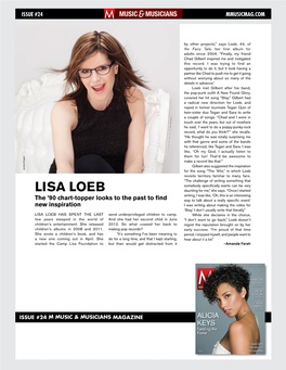 Lisa Loeb Daunting for Me,” She Says