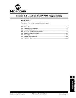 Section 5. FLASH and EEPROM Programming