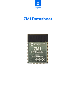 ZM1 Datasheet Table of Contents