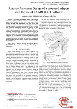 Runway Pavement Design of a Proposed Airport with the Use of FAARFIELD Software