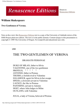 Two Gentlemen of Verona