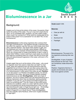 Bioluminescence in a Jar