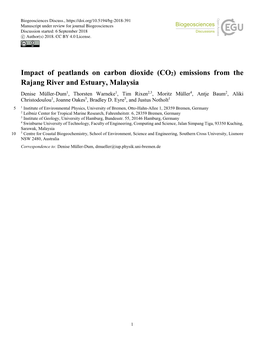 Impact of Peatlands on Carbon Dioxide (CO2) Emissions from the Rajang