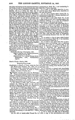 5526 the LONDON GAZETTE, NOVEMBER 24, 1885. Cate Plans and Sections of the Proposed Tram Ways ' Commencing at Shaft No