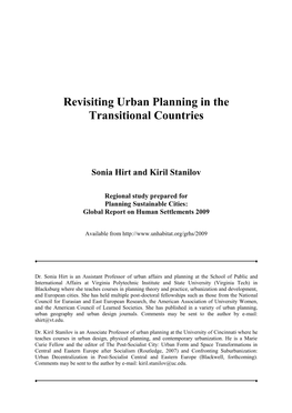 Revisiting Urban Planning in the Transitional Countries