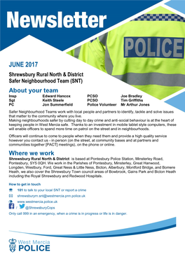 Shrewsbury Rural North & District Safer Neighbourhood Team (SNT)