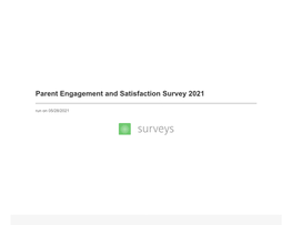 Parent Engagement and Satisfaction Survey 2021 Run on 05/28/2021 Parent Engagement and Satisfaction Survey 2021 Run on 05/28/2021