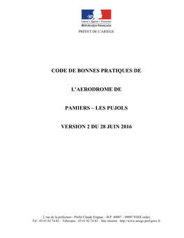 Code De Bonnes Pratiques Aerodrome Pamiers