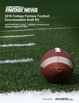 2010 College Fantasy Football Downloadable Draft Kit