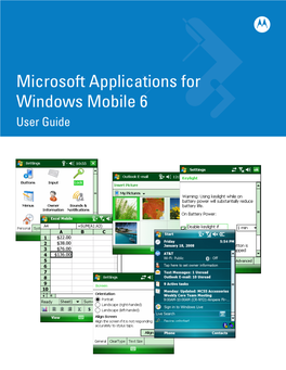 Microsoft Applications for Windows Mobile 6 User Guide (P/N 72E
