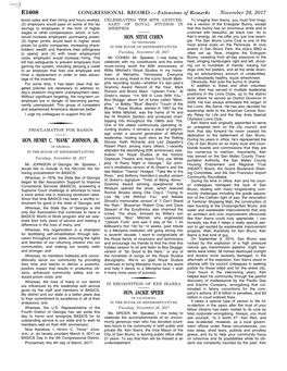 CONGRESSIONAL RECORD— Extensions of Remarks E1608 HON. HENRY C. ''HANK'' JOHNSON, JR. HON. STEVE COHEN HON. JACKIE