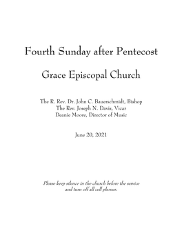 Fourth Sunday After Pentecost (June 20, 2021)