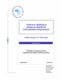 “Initiative on Capitalising on Endogenous Capacities for Conflict Prevention and Governance”