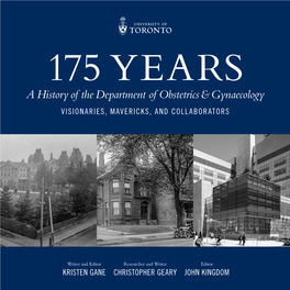 175 Years: a History of the Department of Obstetrics & Gynaecology