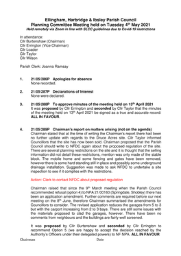 Ellingham, Harbridge & Ibsley Parish Council Planning Committee