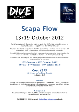 Scapa Flow 13/19 October 2012