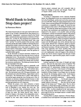 World Bank to India: Stop Dam Project!