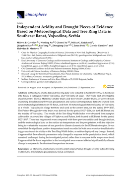 Independent Aridity and Drought Pieces of Evidence Based on Meteorological Data and Tree Ring Data in Southeast Banat, Vojvodina, Serbia