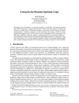 Categories for Dynamic Epistemic Logic