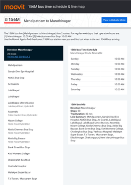 156M Bus Time Schedule & Line Route