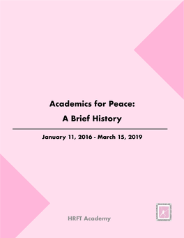Academics for Peace: a Brief History