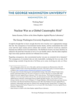 Nuclear War As a Global Catastrophic Risk2