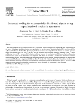 Enhanced Coding for Exponentially Distributed Signals Using Suprathreshold Stochastic Resonance