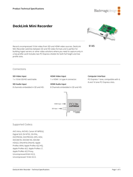 Decklink Mini Recorder