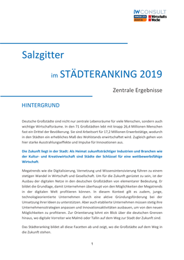 Salzgitter Im STÄDTERANKING 2019