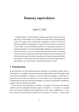 Ramsey Equivalence