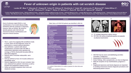 Fever of Unknown Origin in Patients with Cat Scratch Disease