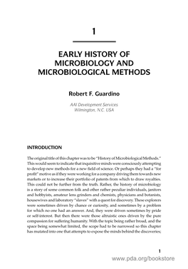 Early History of Microbiology and Microbiological Methods