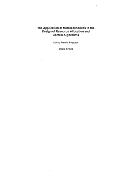 The Application of Microeconomics to the Design of Resource Allocation and Control Algorithms