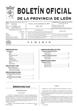 Boletín Oficial De La Provincia De León