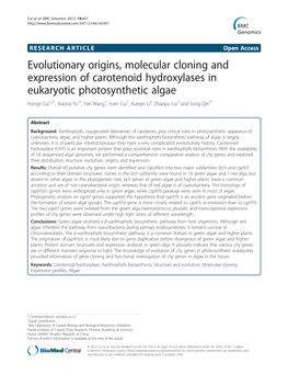 Evolutionary Origins, Molecular Cloning And