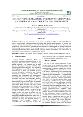 Content-Based Semantic Web Service Discovery, an Empirical Analysis with Implementation