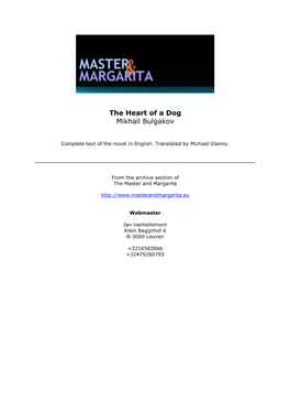 The Heart of a Dog Mikhail Bulgakov