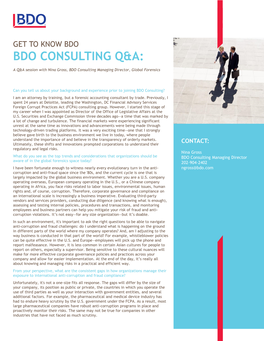 Bdo Consulting Q&A