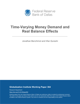 Time-Varying Money Demand and Real Balance Effects