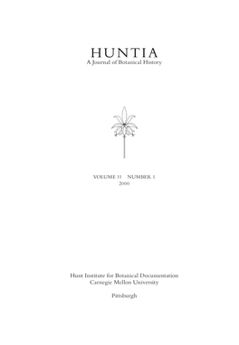 HUNTIA a Journal of Botanical History